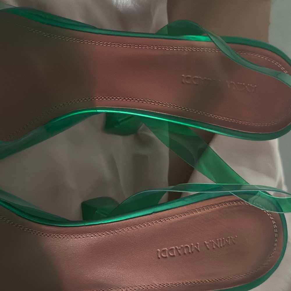 Amina Muaddi Begum Slingback Pumps Green Good - Box View