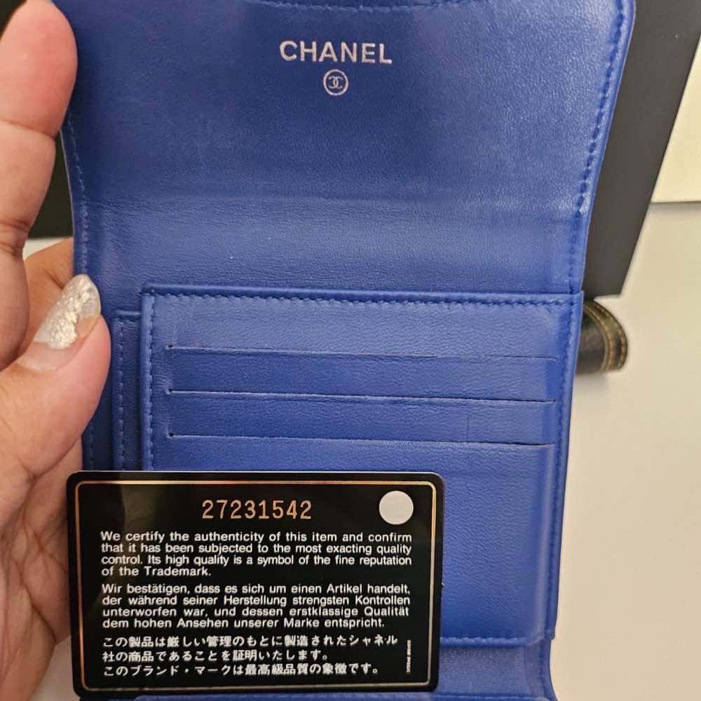 Chanel Wallet Blue Leather Good - Box View
