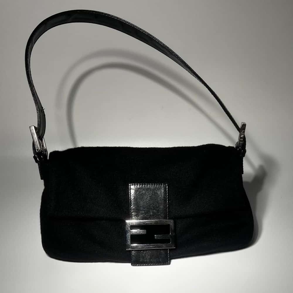Fendi Baguette Black Suede Leather Good - Box View