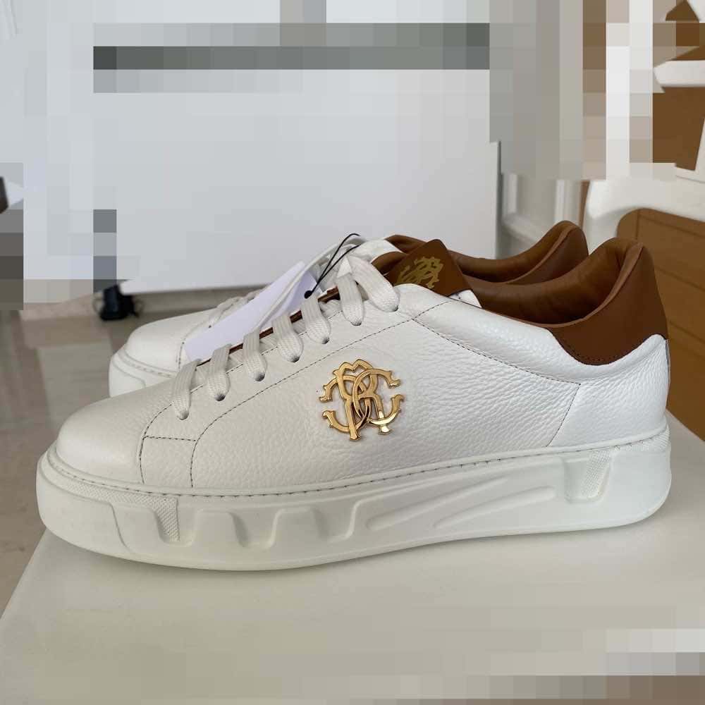 Roberto Cavalli Sneakers White Leather Never worn, with tag - Box View