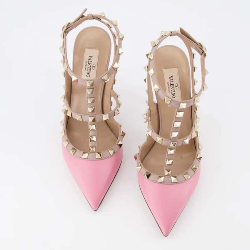 Valentino Rockstud Heels Pink Leather Never worn - Box View