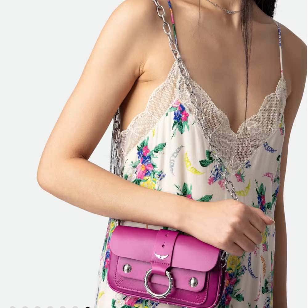 Zadig & Voltaire Kate Wallet Pink Leather Silver Never worn - Box View