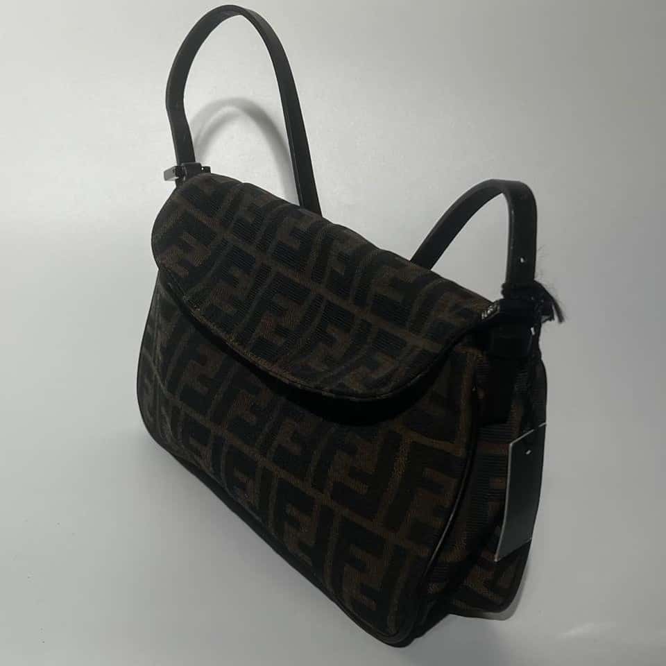 Fendi Baguette Brown Canvas Leather Good - Box View