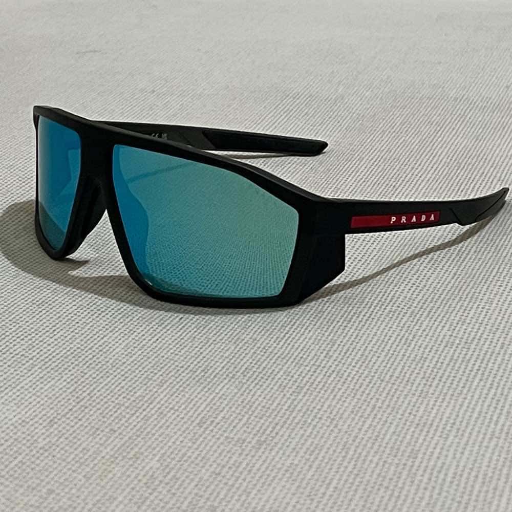 Prada Linea Rossa Sunglasses Grey Acetate Plastic Never worn, with tag - Model View
