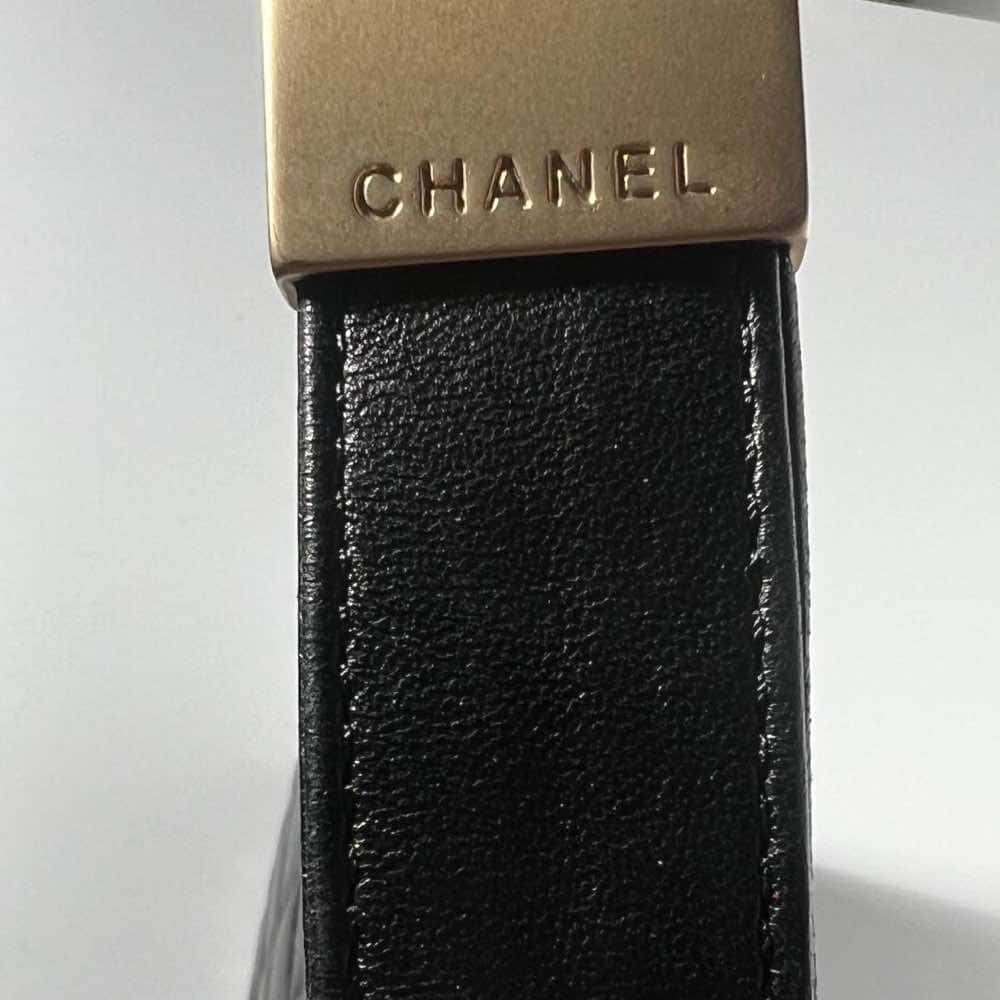 Chanel Chocolate Bar Black Leather Good - Box View