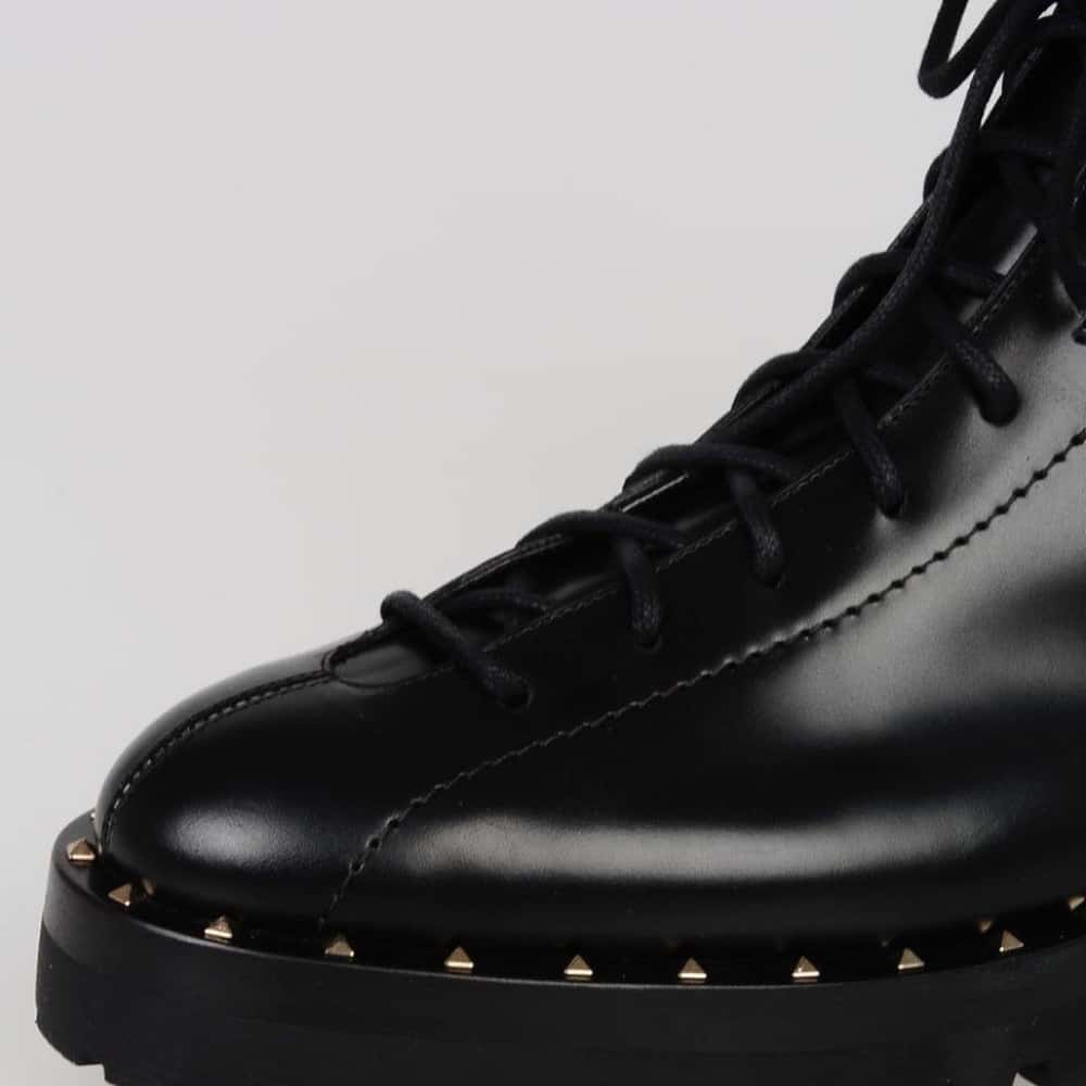 Valentino Soul Rockstud Combat Boots Black Leather Very good - Model View
