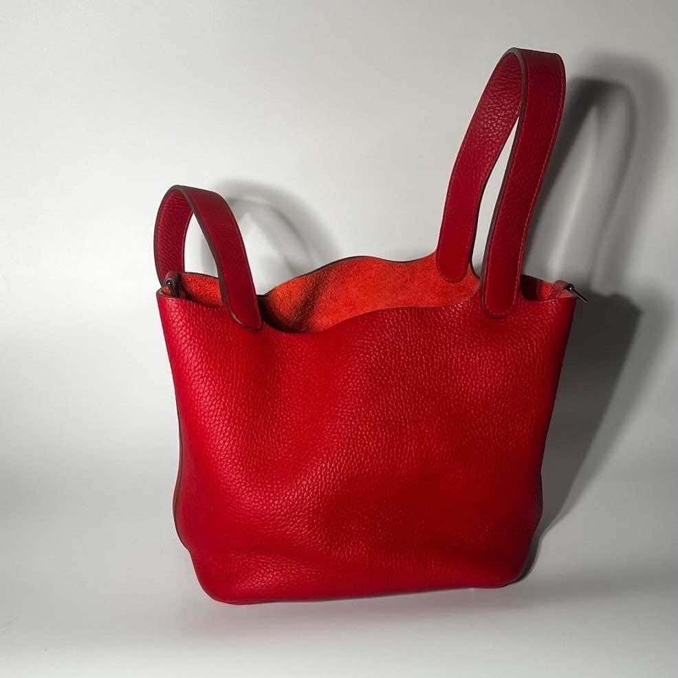 Hermès Picotin Red Leather Silver Very good - Box View