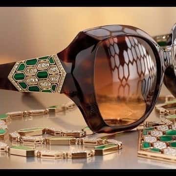 Bvlgari Sunglasses Brown Acetate Plastic Very good - Model View