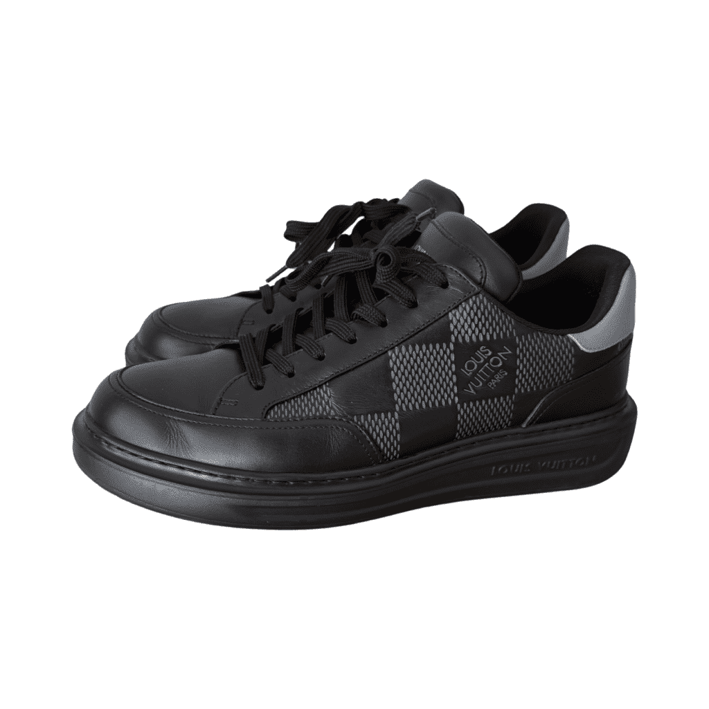 Louis Vuitton LV Trainers Black Leather Very good condition - Front View