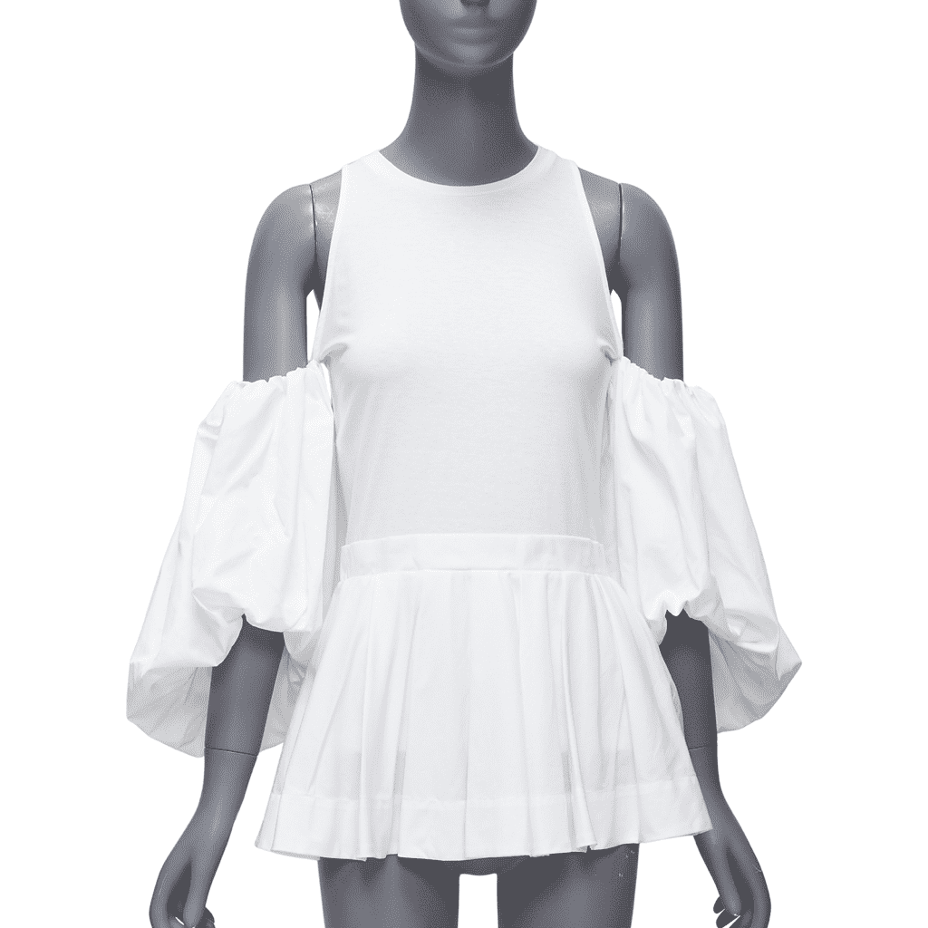 Alexander McQueen Cold Shoulder Shirt White Cotton Never worn - Front View