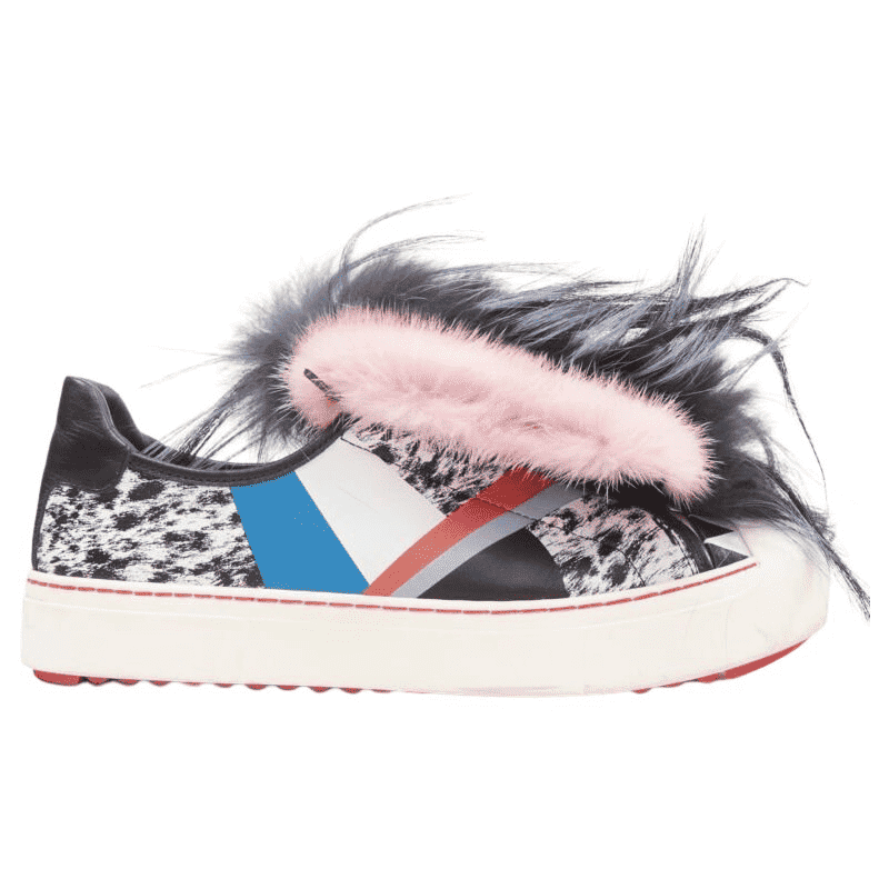 Fendi Pink Mohawk Sneakers MultiColor Leather Very good - Front View