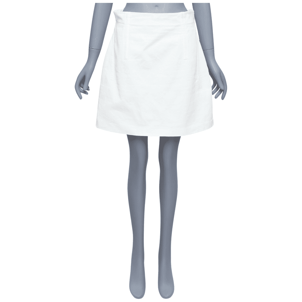 Prada Lace Denim Skirt White Cotton Very good - Front View