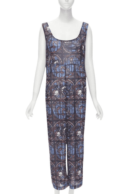 Comme Des Garcons Stained Glass Jumpsuit Blue Polyester Never worn - Front View