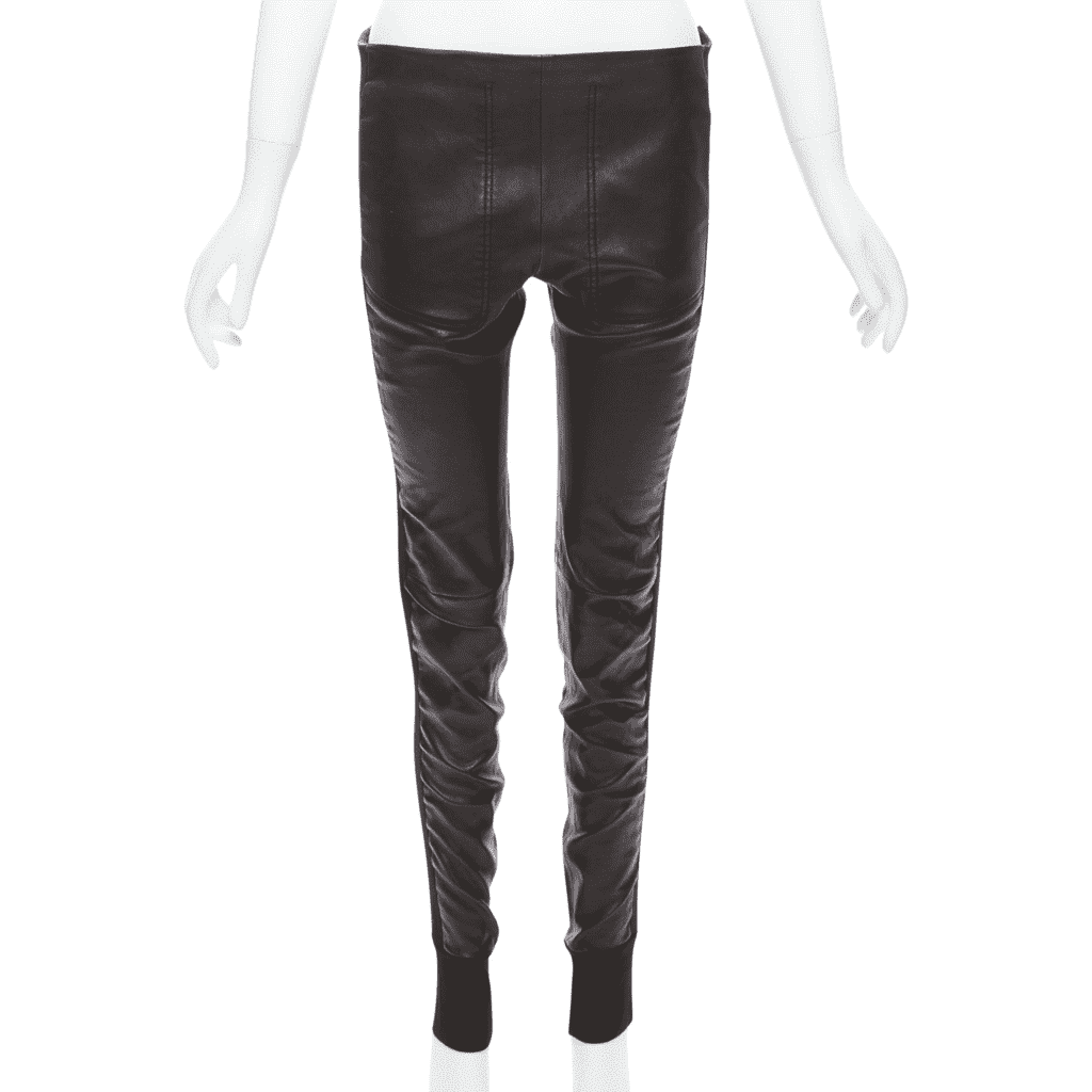 Balenciaga Striped Cropped Pants Black Leather Never worn - Front View