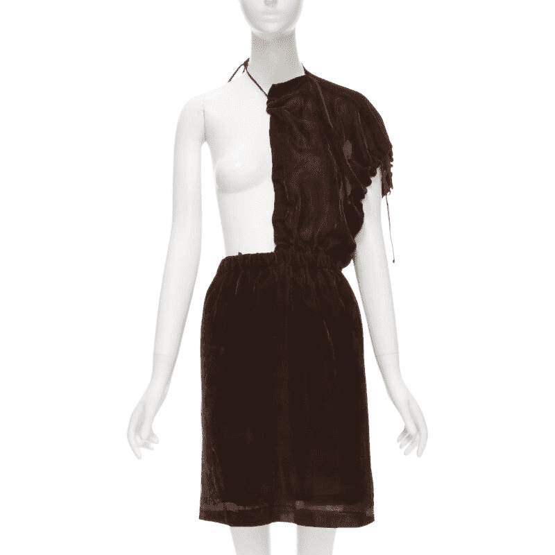 Comme Des Garcons Velvet Sash Skirt Brown Velvet Very good - Front View