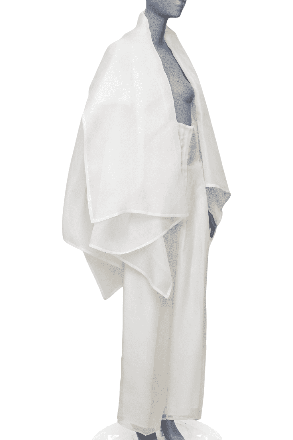Dolce & Gabbana Ivory Coat Pantsuit Beige Silk Fair condition - Front View