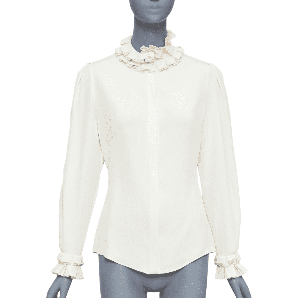 Alexander McQueen Victorian Darted Blouse Beige Silk Very good - Front View