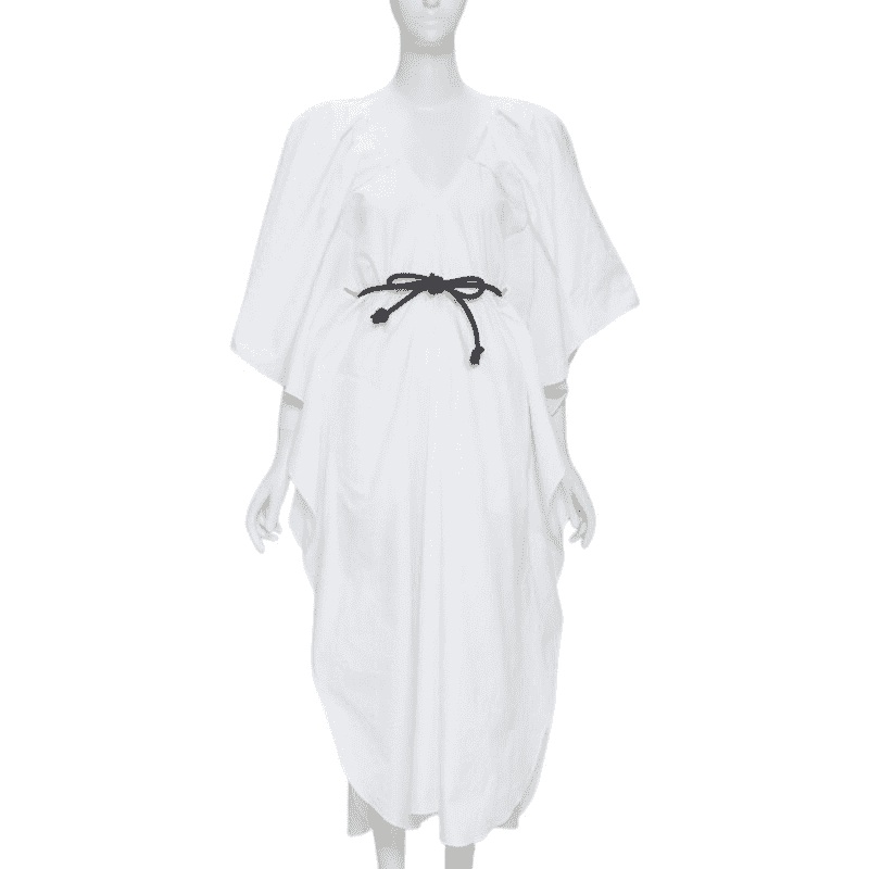 Roland Mouret Needlepoint Belt Dress White Cotton Never worn, with tag - Front View