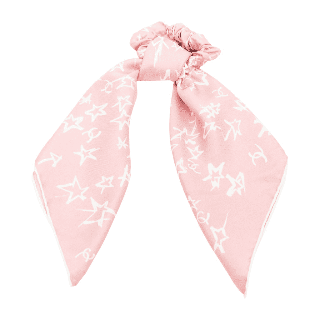 Chanel Silk Star Scrunchie Pink Very good - Front View