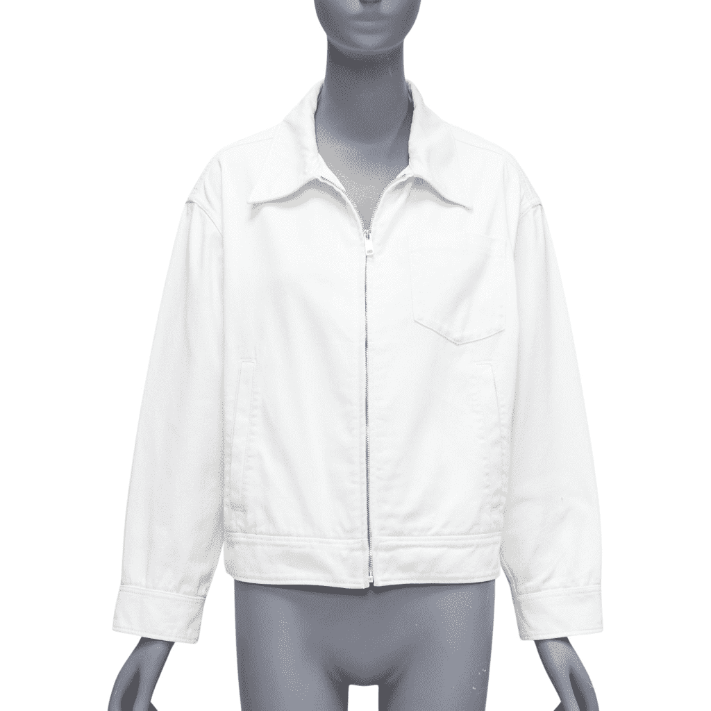 Prada White Cropped Denim Jacket White Cotton Good - Front View
