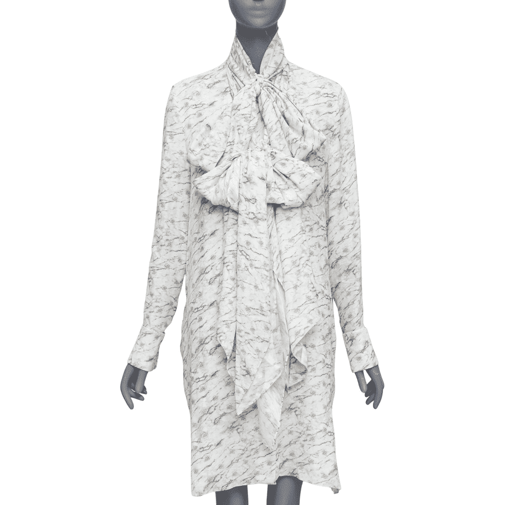 Fendi Monogram Marble Dress Beige Silk Very good - Front View