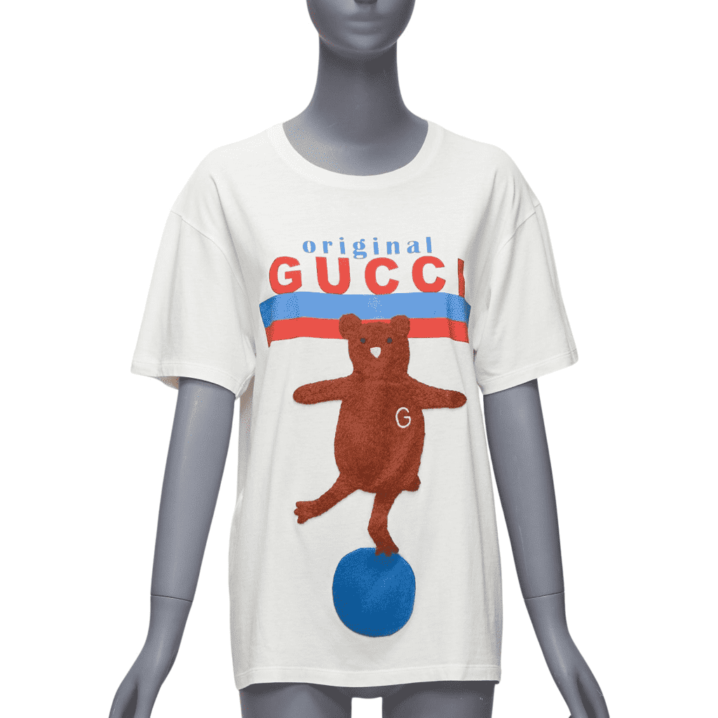 Gucci Dancing Bear White Cotton Very good - Front View