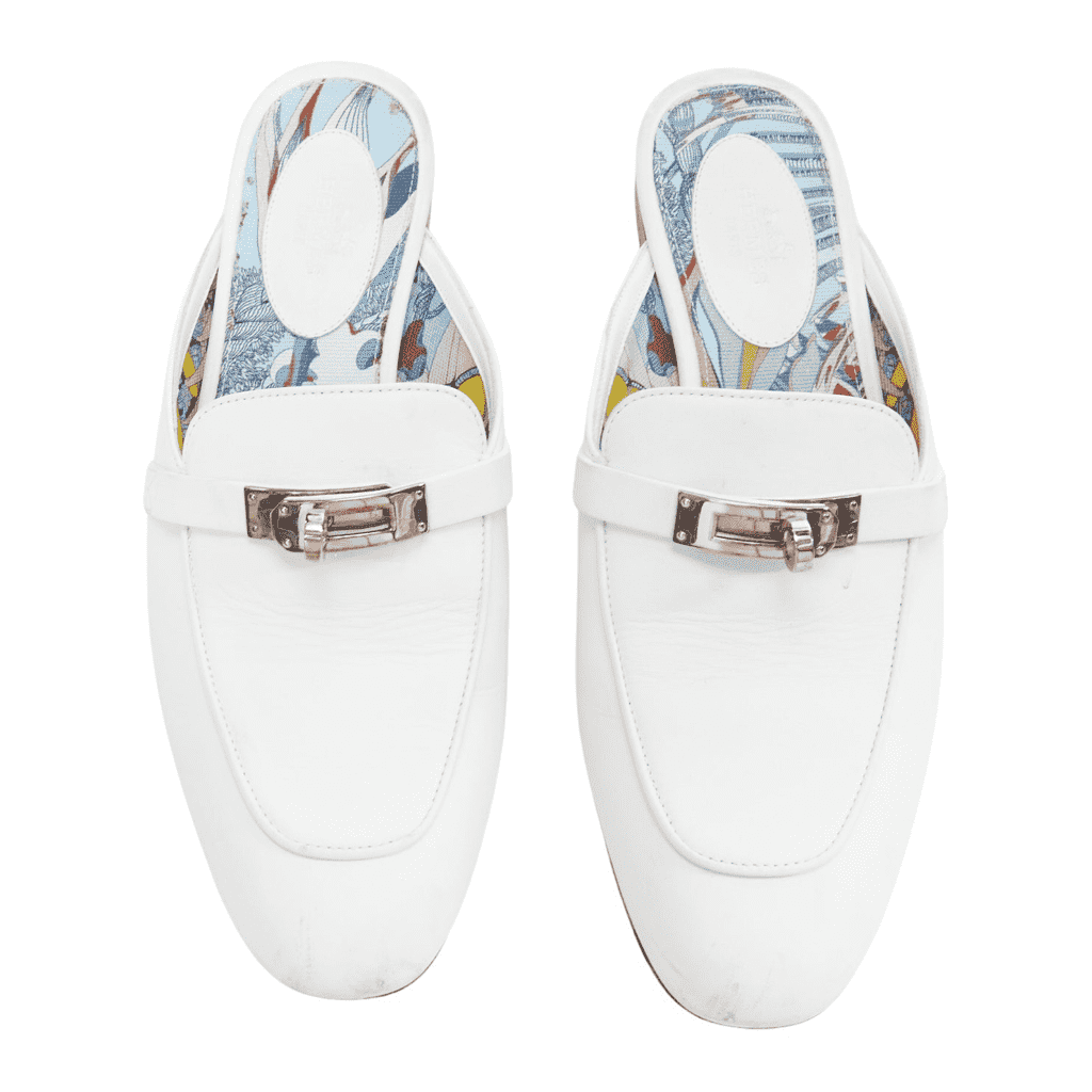 Hermès OZ Mule White Leather Fair condition - Front View