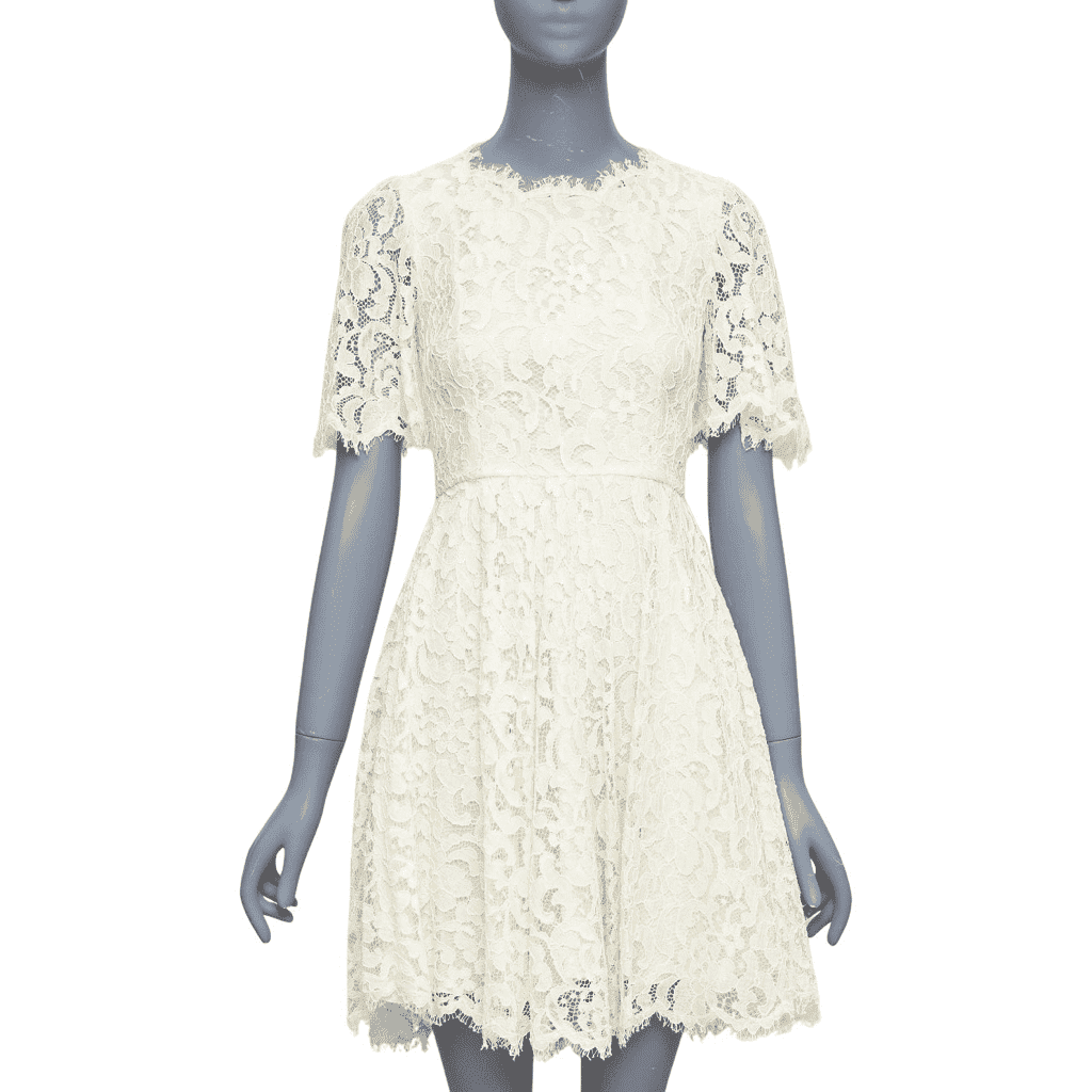 Dolce & Gabbana Floral Lace Dress Beige Very good condition - Front View
