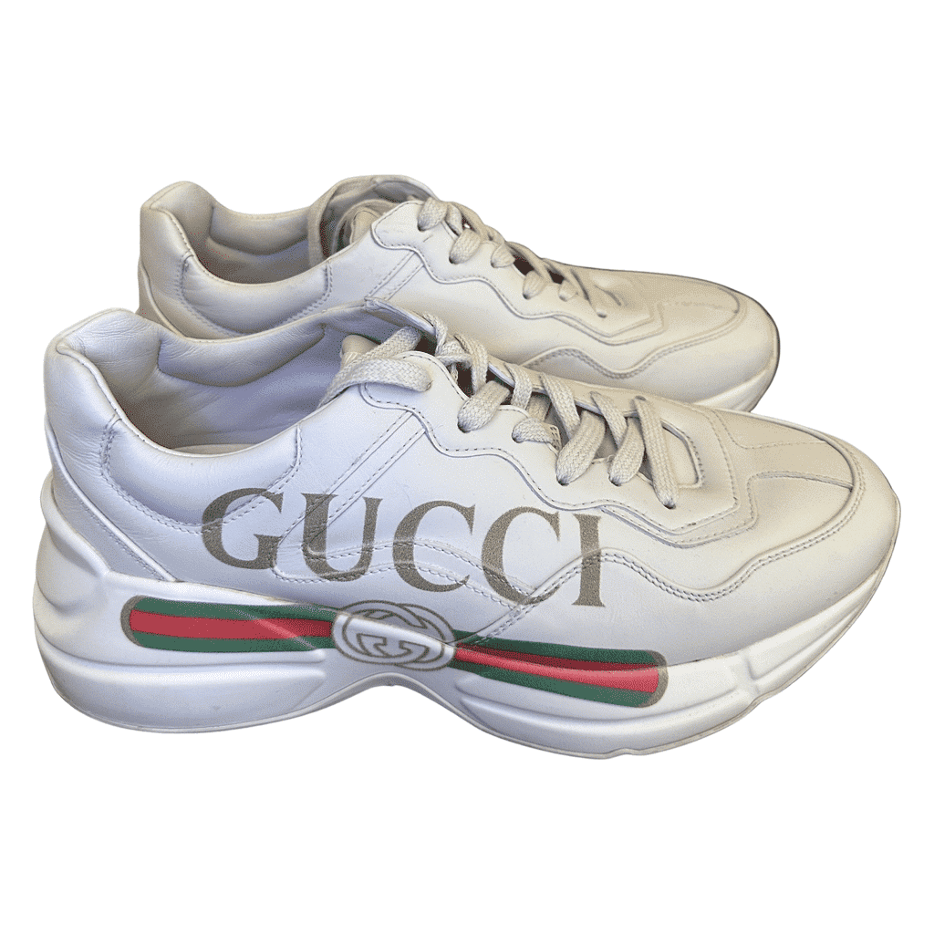 Gucci Ivory Leather Rhyton Vintage Silver Leather Very good condition - Front View