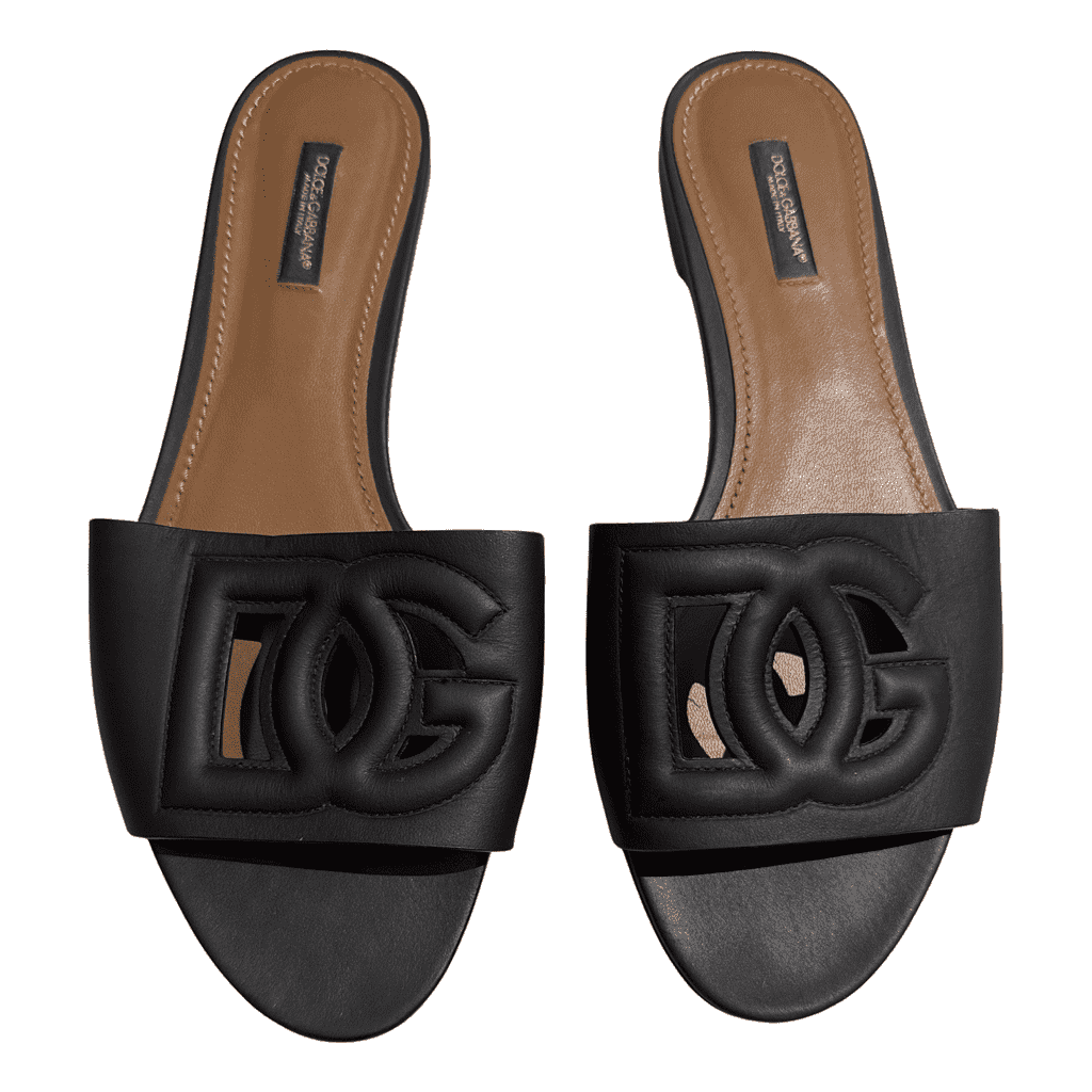 Dolce & Gabbana Millennials Sandals Black Leather Good condition - Front View