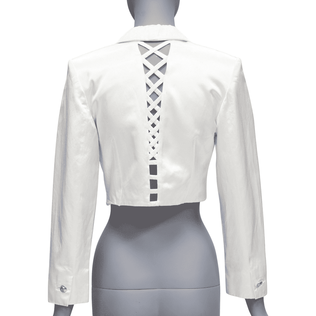 Versus Satin Lace Blazer Beige Cotton Fair - Front View