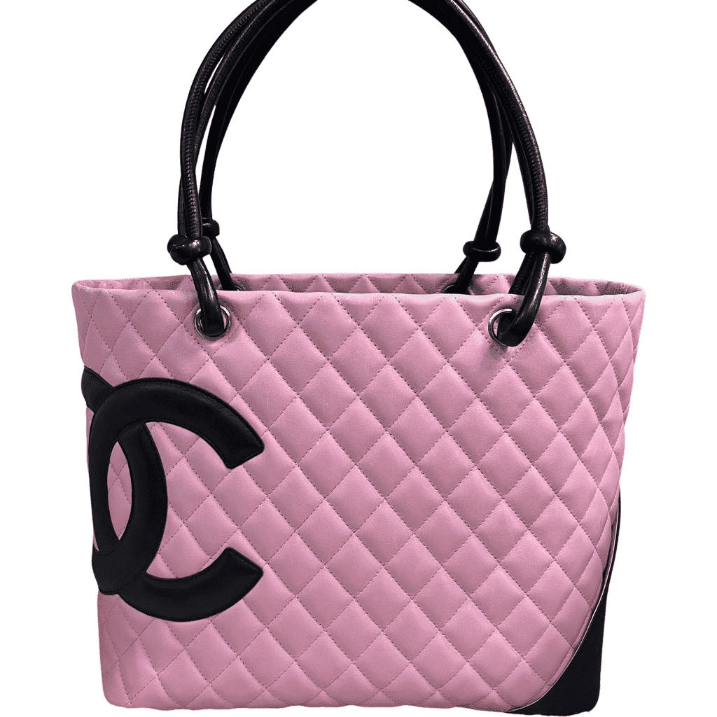 Chanel Cambon Tote Bag Pink Leather Metal Good condition - Front View