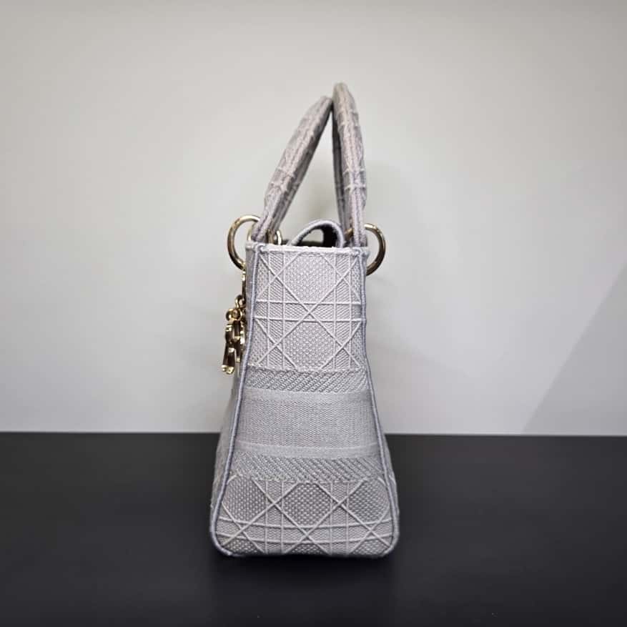 Dior Lady D-Lite Grey Canvas Good condition - Model View