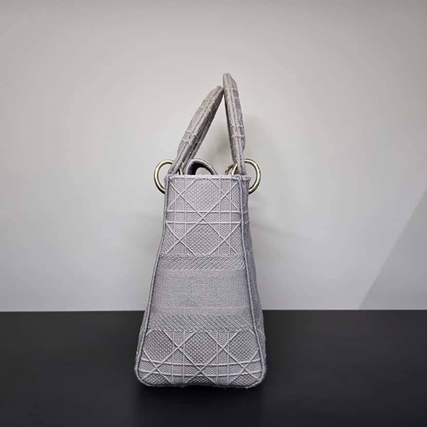 Dior Lady D-Lite Grey Canvas Good condition - Box View