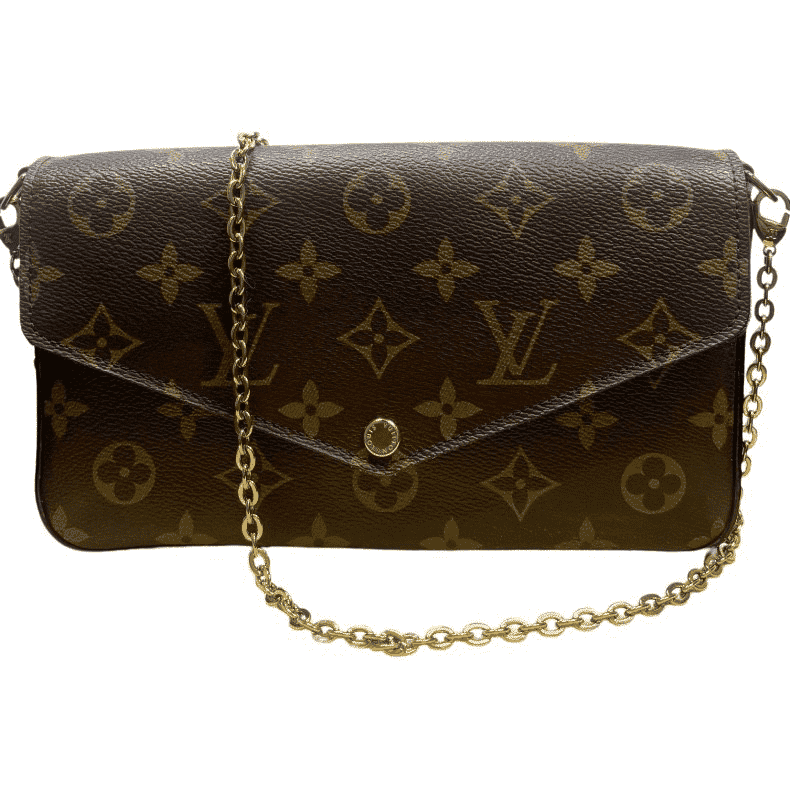 Louis Vuitton Félicie Black Canvas Gold Good condition - Front View