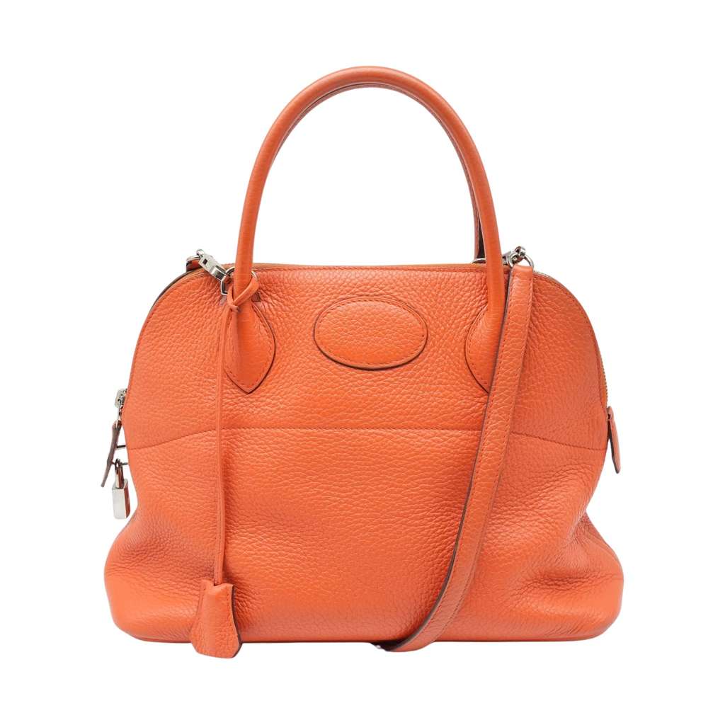 Hermès Bolide 31 Handbag In Potiron Orange Clemence Leather Orange Good - Front View