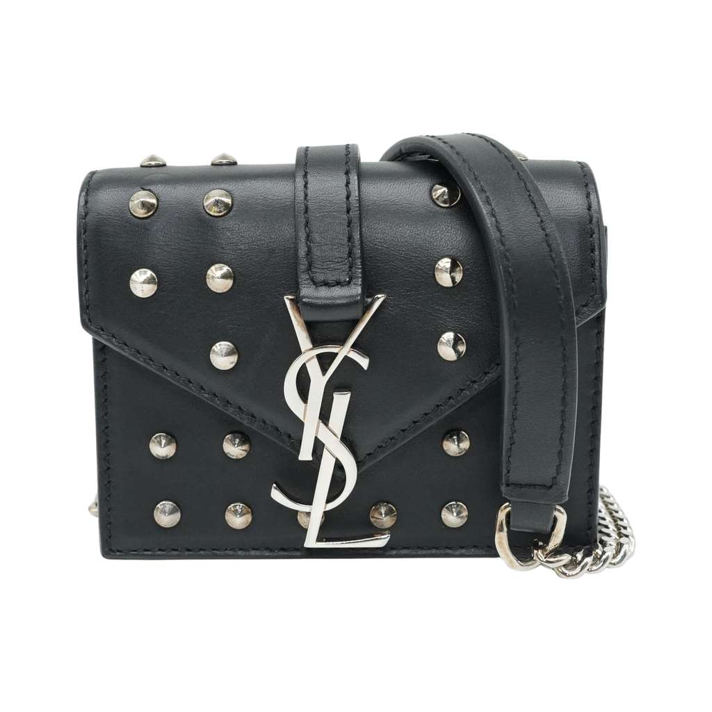 Yves Saint Laurent Calfskin Studded Mini Bag Black Good condition - Front View