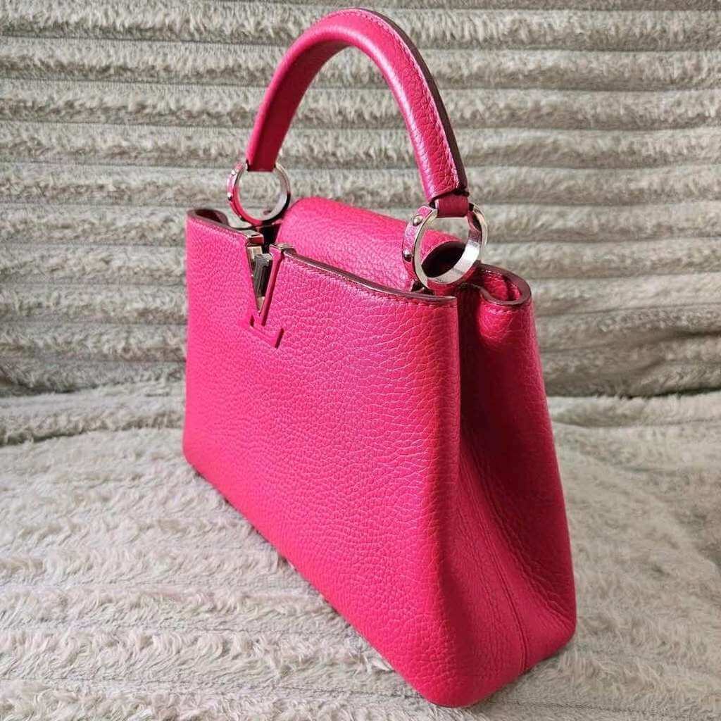 Louis Vuitton Capucines BB Pink Leather Silver Good condition - Back View