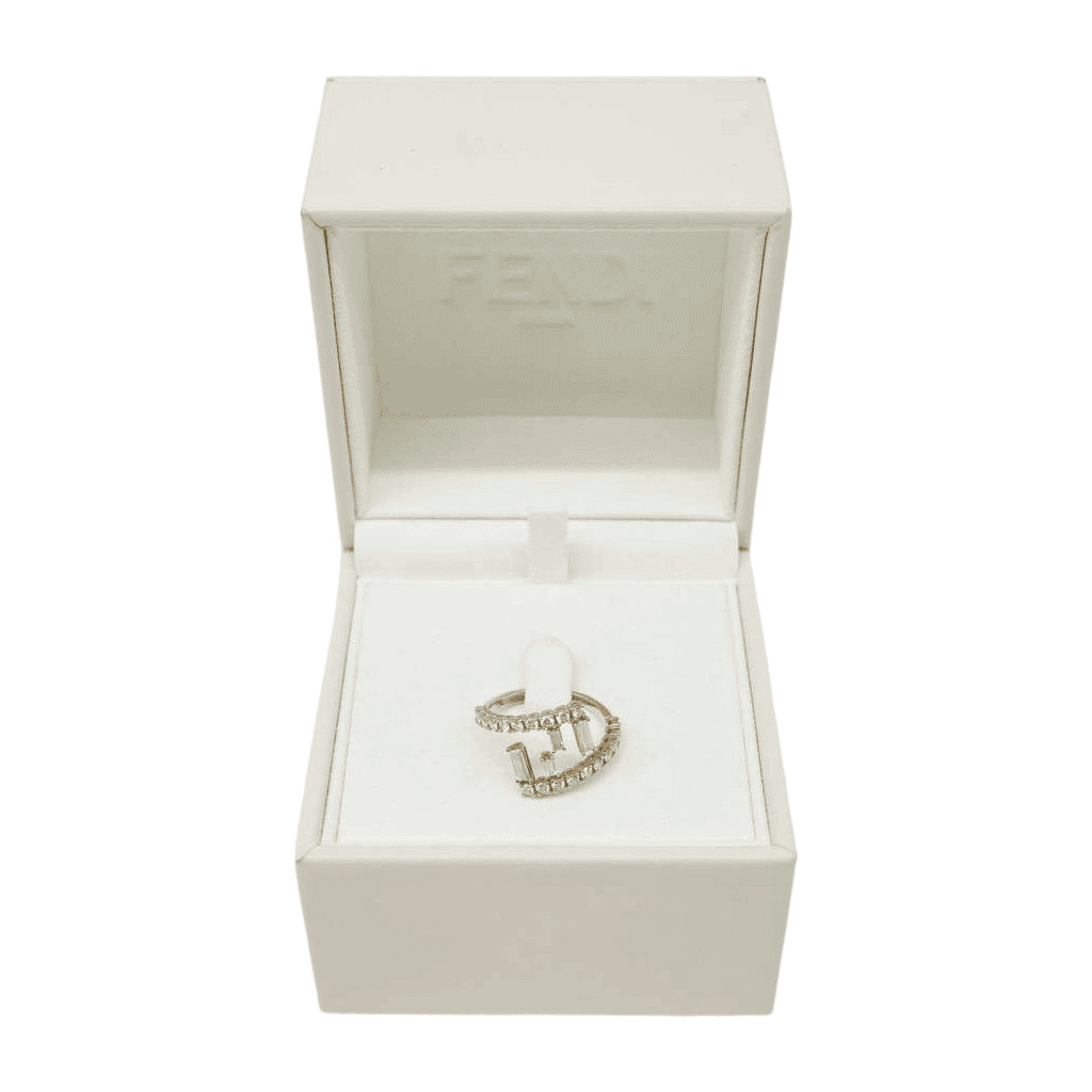 Fendi Gold Ring with Diamonds 3.22g 53(EU) Gold Good - Front View