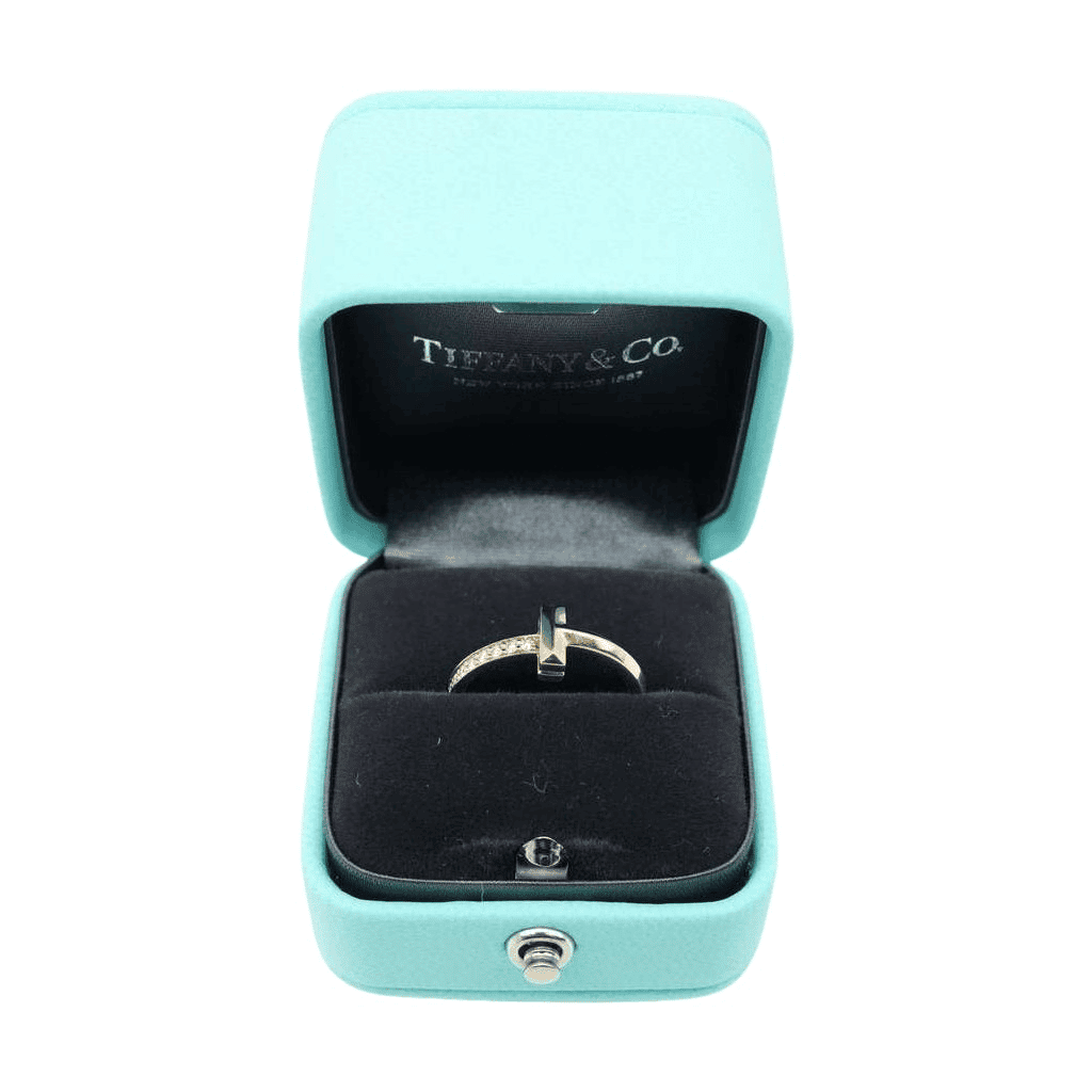 Tiffany & Co T1 NRW Ring 18K YG 4g With Diamond Size 5.25(US) Gold Good - Front View