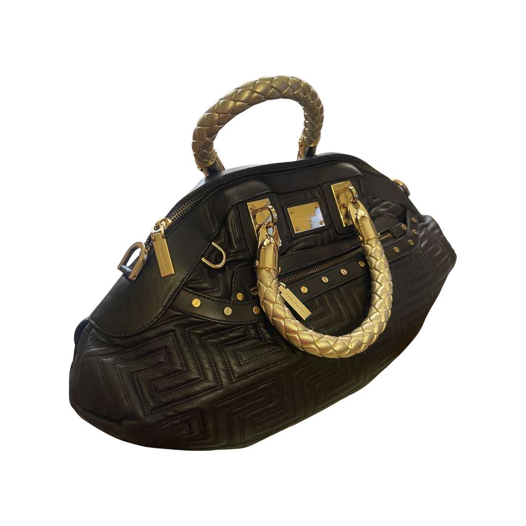 Versace Bowl Anthracite Leather Very good condition - Front View