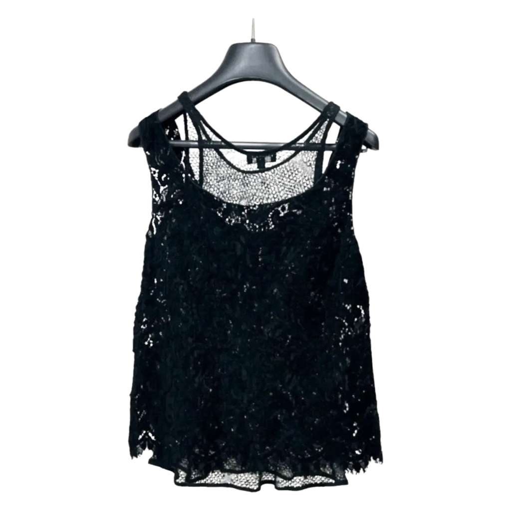 Chanel COCO Button Rayon Layered Lace Red Lace Very good condition - Front View