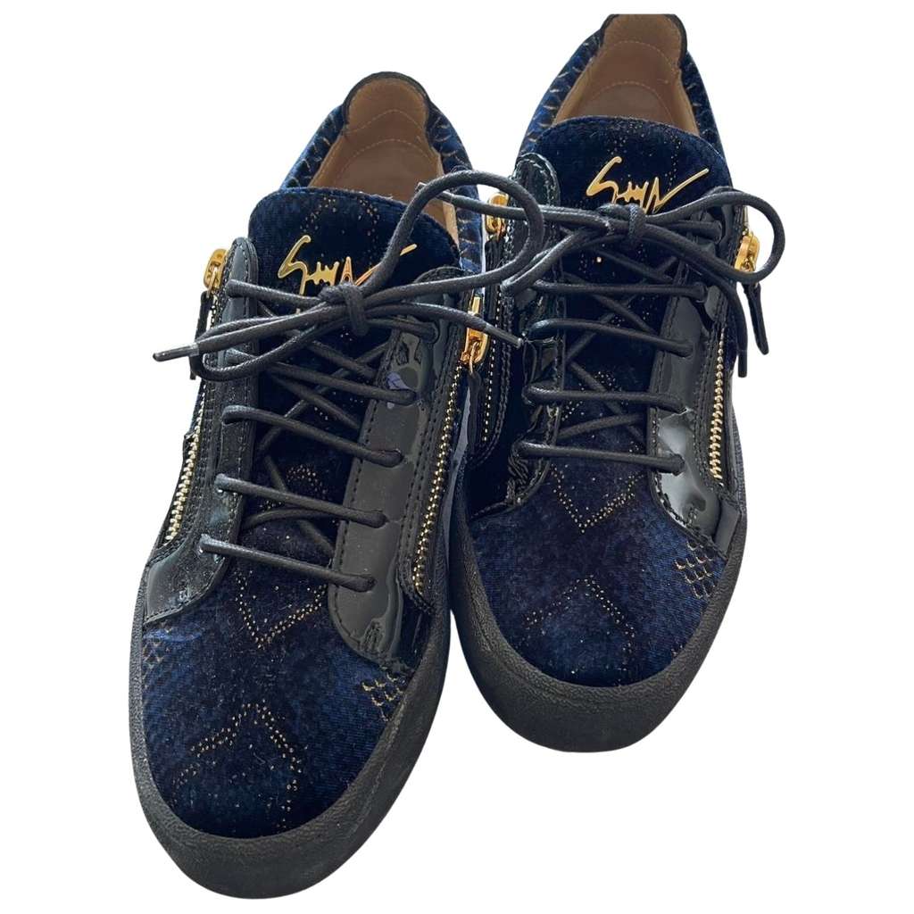 Giuseppe Zanotti Velvet Zip Blue Velvet Very good condition - Front View