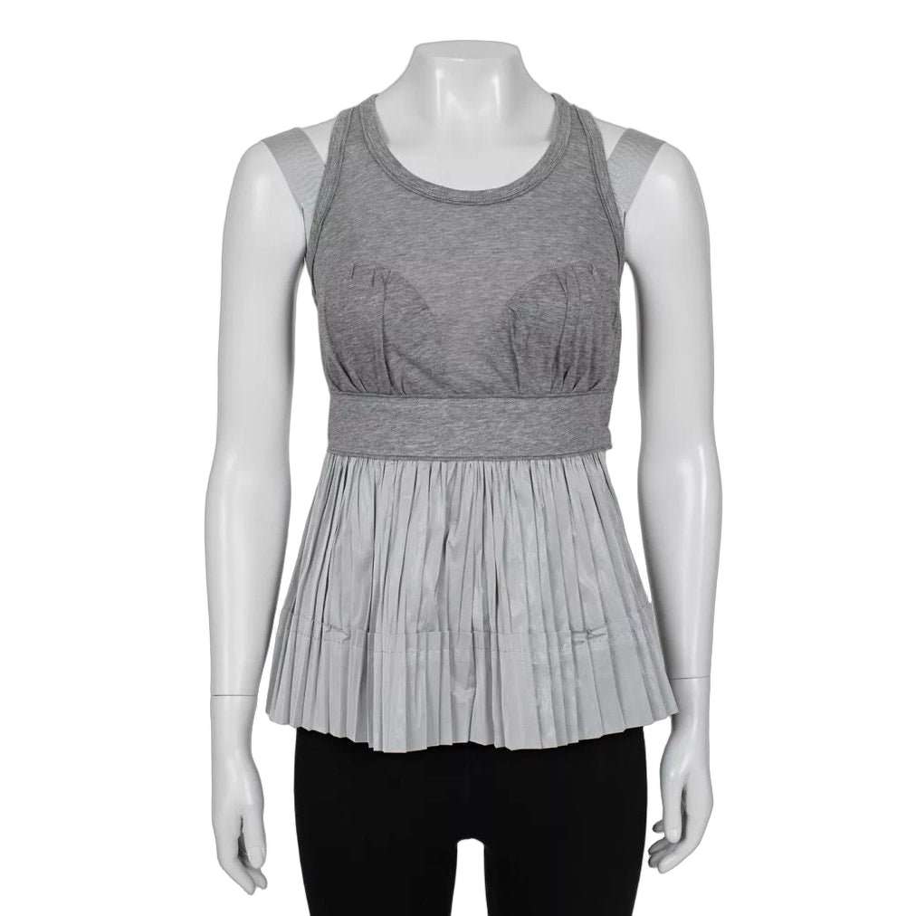 Louis Vuitton Louis Vuitton Gray Pleated Tank Top - Size 36/S pre-owned Grey Good - Front View