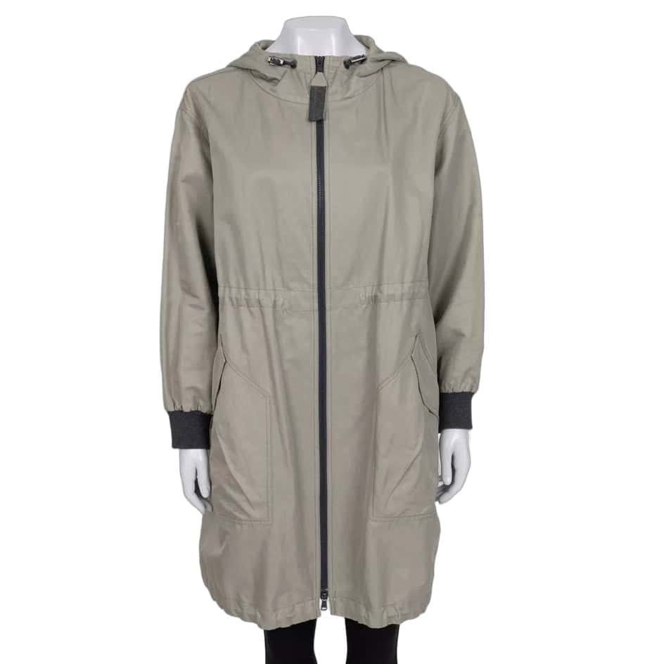 Brunello Cucinelli Brunello Cucinelli Green Hooded Coat - IT40/S Pre-owned Green Cotton Good - Front View