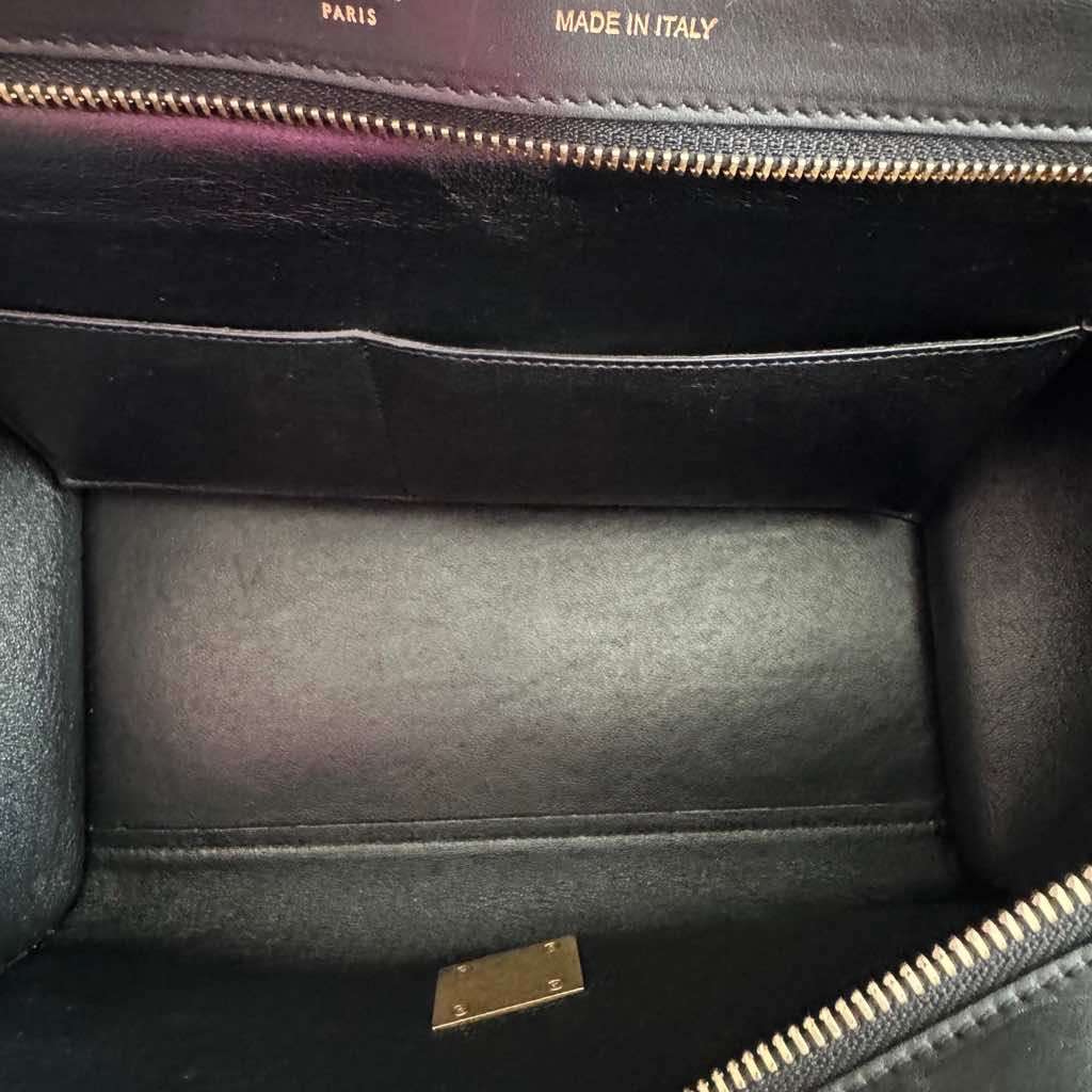 Celine Trapeze Tricolor Blue Leather Gold Very good - Model View