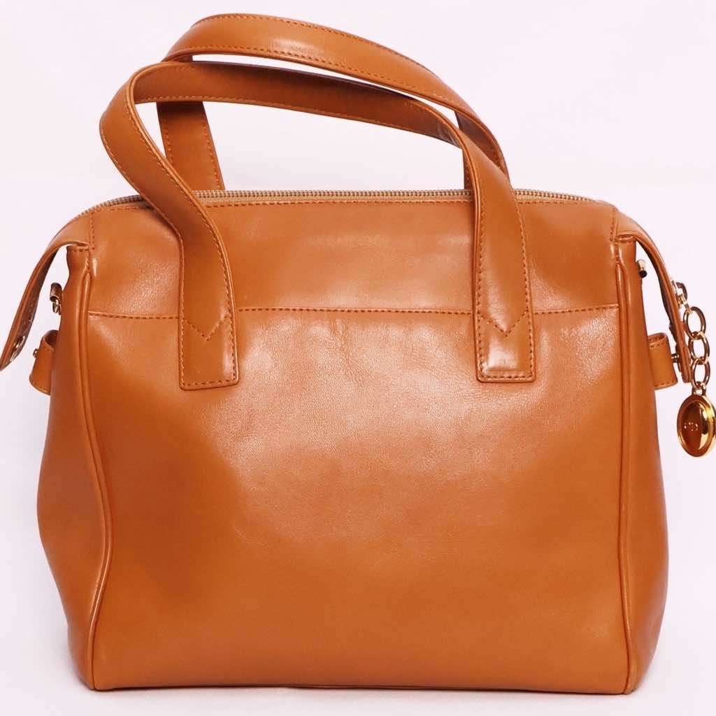 Christian Dior Twoway Bag Brown Leather Gold Good condition - Back View