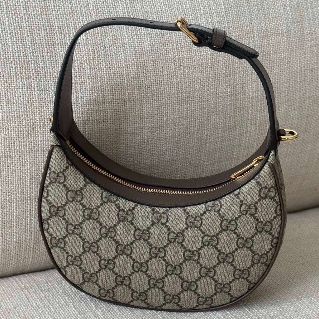 Gucci Ophidia Bag Grey Canvas Leather Never worn, with tag - Back View