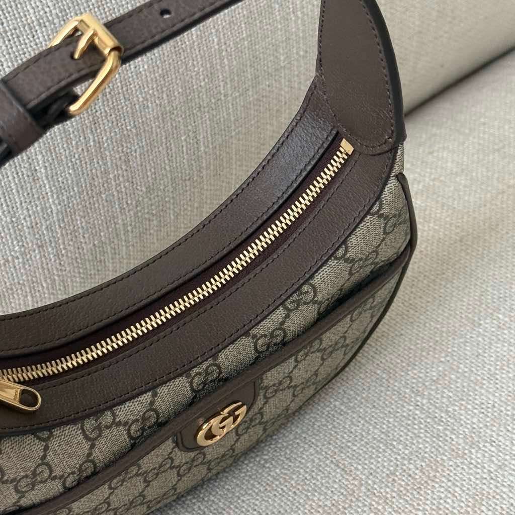 Gucci Ophidia Bag Grey Canvas Leather Never worn, with tag - Model View