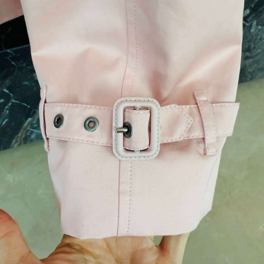 Burberry Coat Pink Cotton Never worn - Model View